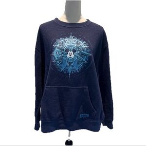 Disneyland Resorts Unisex Sweatshirt Blue L Latitude Longitude front pocket